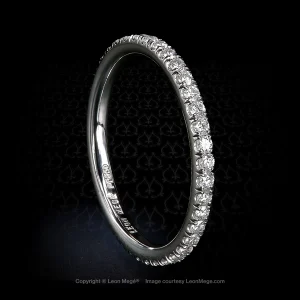 Leon Megé 201™ micro-Pave diamond wedding Band in platinum, only 1.8 mm wide r8877